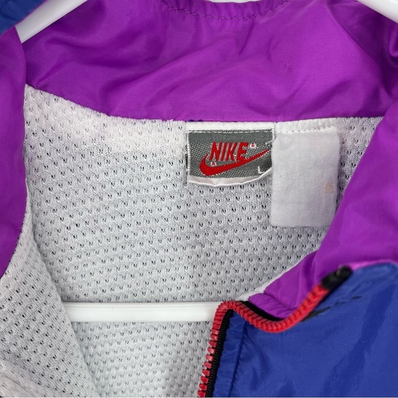 Vintage NIKE Colorblock Spellout Track Jacket Windbreaker‎ Full Zip Retro Sz LG - Picture 2 of 14